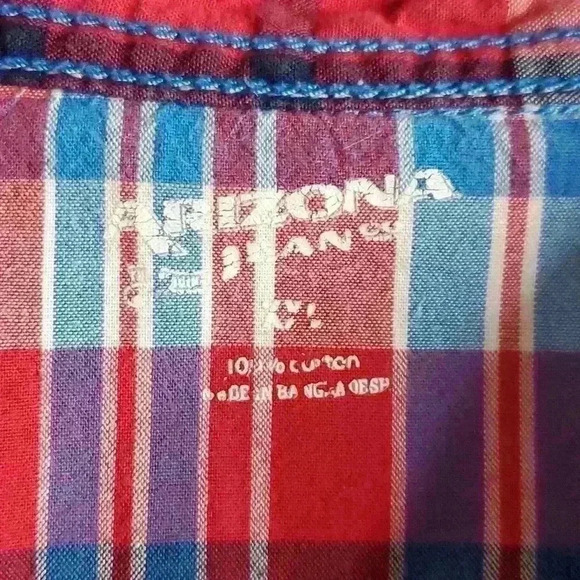 Vintage Y2K Arizona Jean Company Plaid Western Snap Front Short Sleeve Shirt XXL - Picture 10 of 12